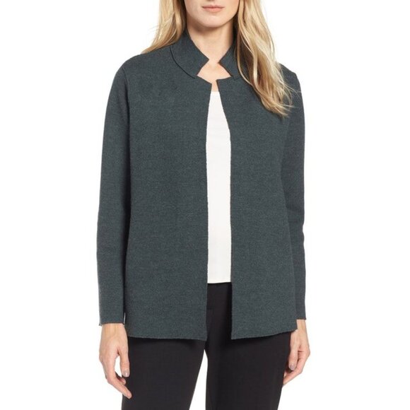 Eileen Fisher Felted Merino Wool Jersey Sweater Blazer - sz Small Petite - Picture 1 of 9